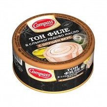 Риба тон филе в олио с опушен вкус Компас 160 гр